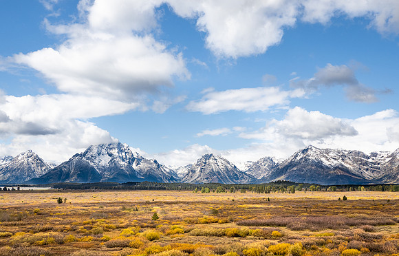 Grand Tetons from Jackson Lake Lodge